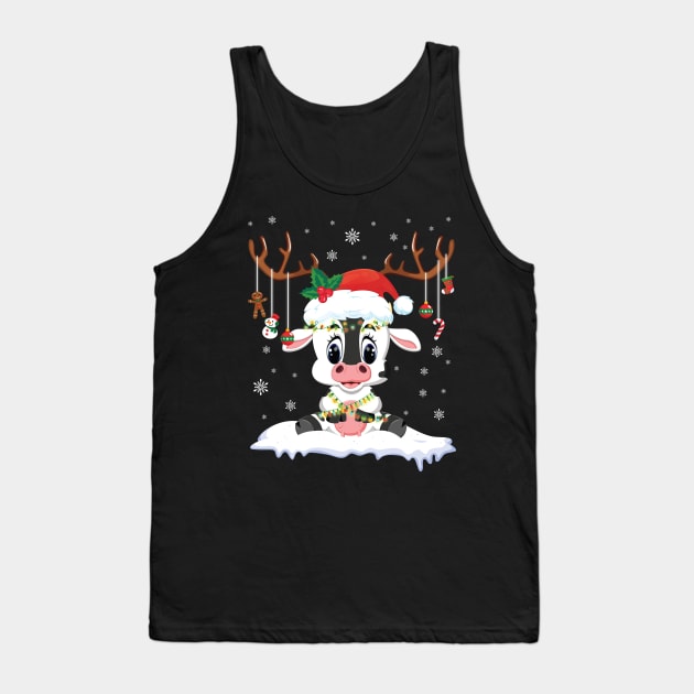 Cow Reindeer Santa Noel Costume Dancing On Snow Merry Xmas Tank Top by bakhanh123